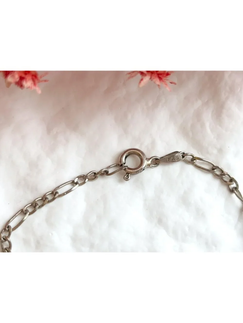 Figaro Chain Vintage Sterling Silver 925 Bracelet